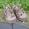 Betz Shoes | Kadın Hakiki Deri İpli Sandalet Betz 191197 Vizon