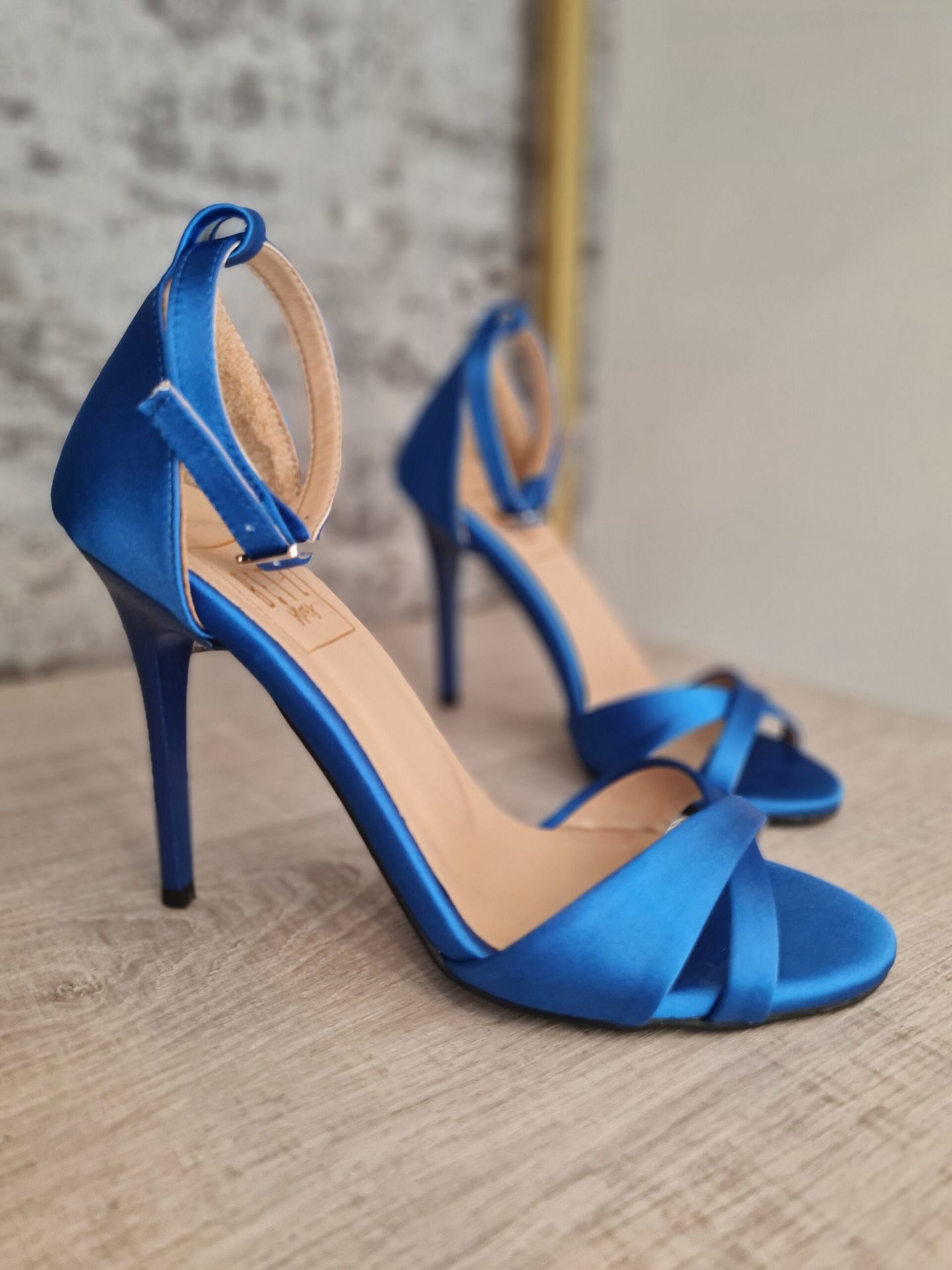 Betz Shoes | Kadın Saten Topuklu Sandalet Betz 290198 Mavi