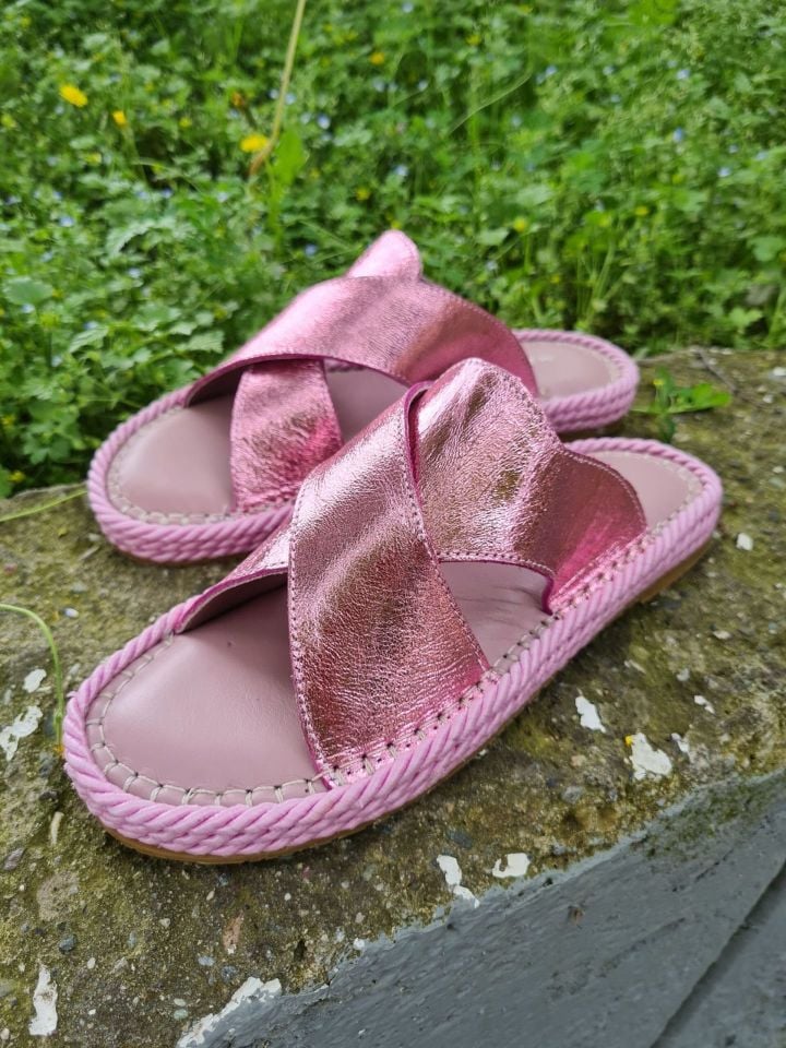 Betz Shoes | Kadın Hakiki Deri Terlik Betz 191199 Pembe