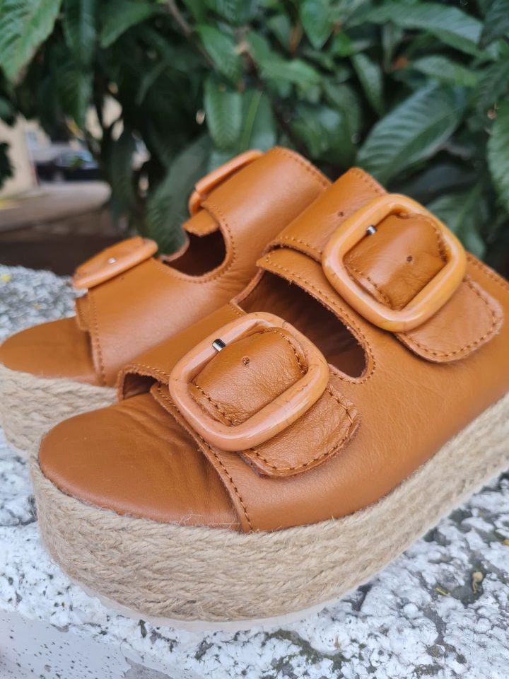 Betz Shoes | Kadın Hakiki Deri Terlik Betz 191202 Taba