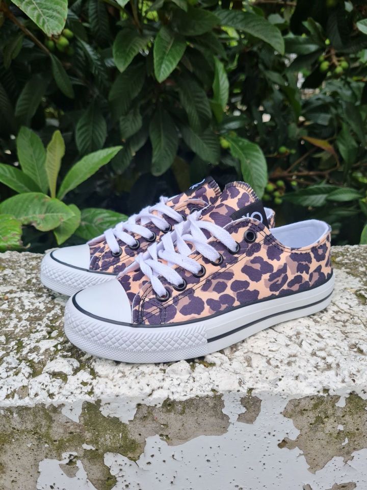 Benetton | Kadın Keten Spor Ayakkabı Bn 30179 Sarı Leopar