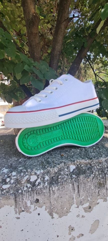 Benetton | Kadın Keten Spor Ayakkabı Bn 30196 Beyaz