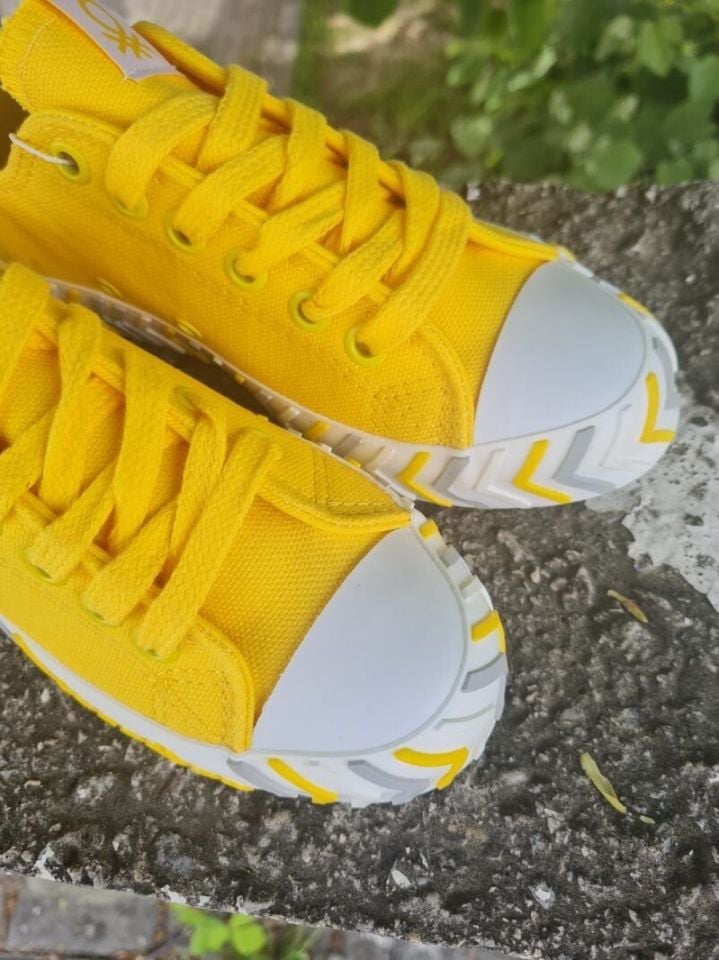 Benetton | Kadın Keten Spor Ayakkabı BN 30624 Sarı