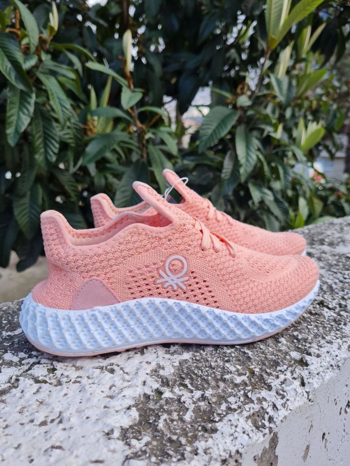 Benetton | Kadın Triko Örme Spor Ayakkabı Bn30009 Pudra