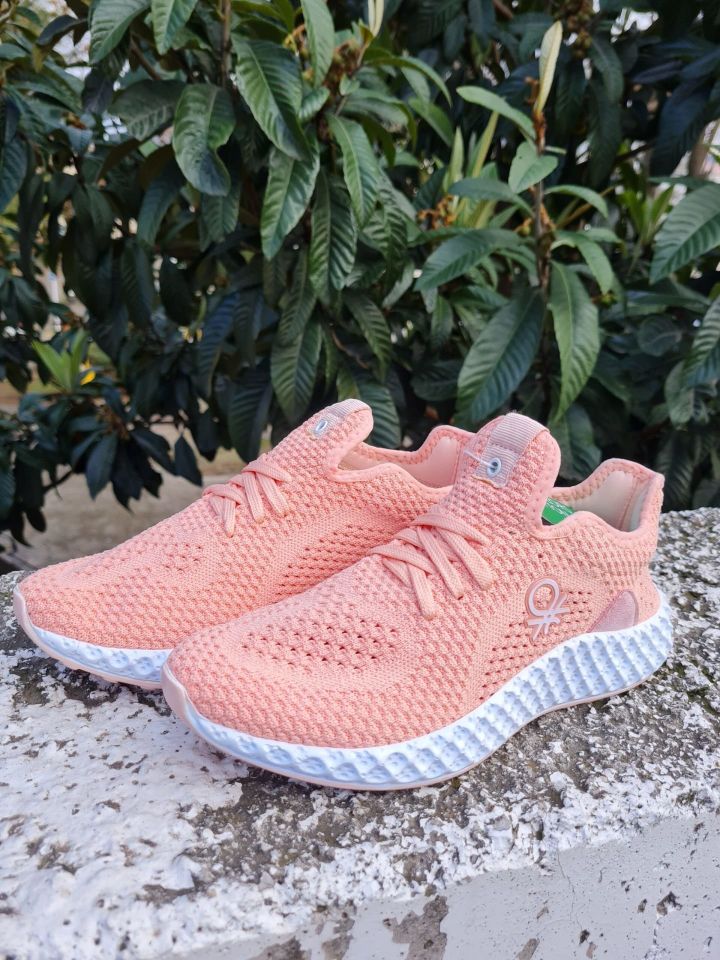 Benetton | Kadın Triko Örme Spor Ayakkabı Bn30009 Pudra