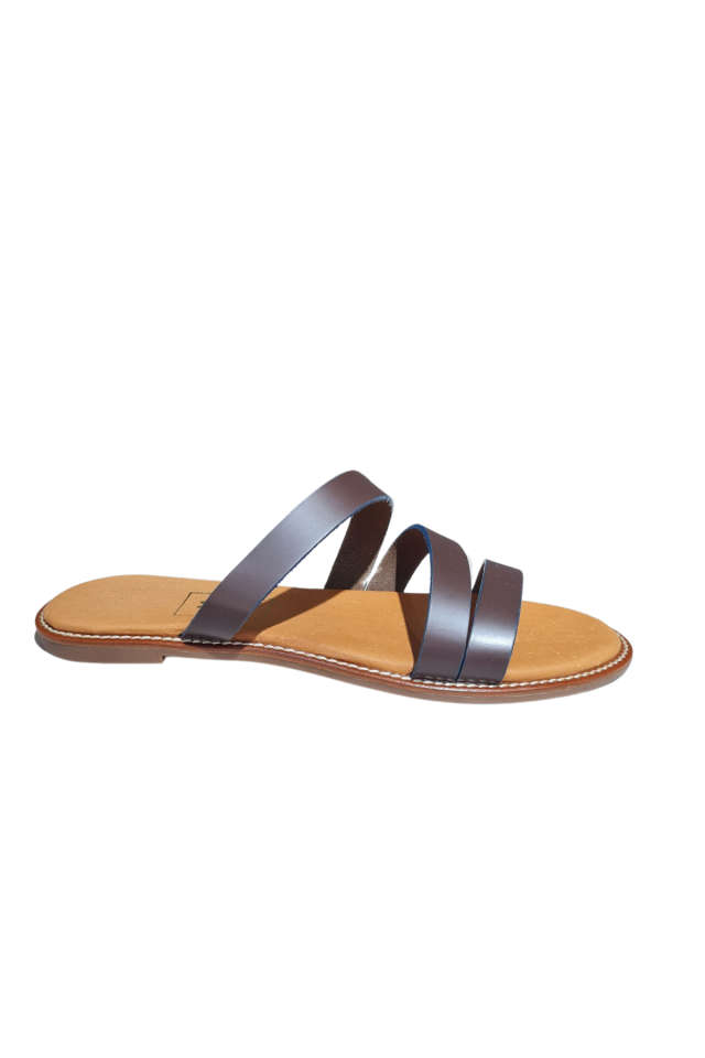Betz Shoes | Kadın Hakiki Deri Terlik Betz 191189 Kahve