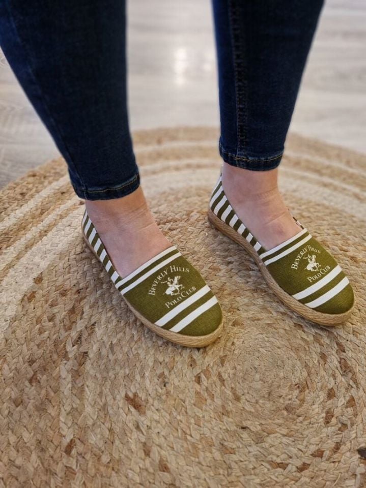 Beverly Hills Polo Club | Kadın Keten Espadril PO 10210 Haki