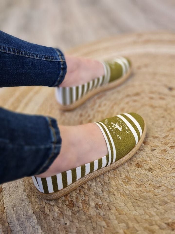 Beverly Hills Polo Club | Kadın Keten Espadril PO 10210 Haki