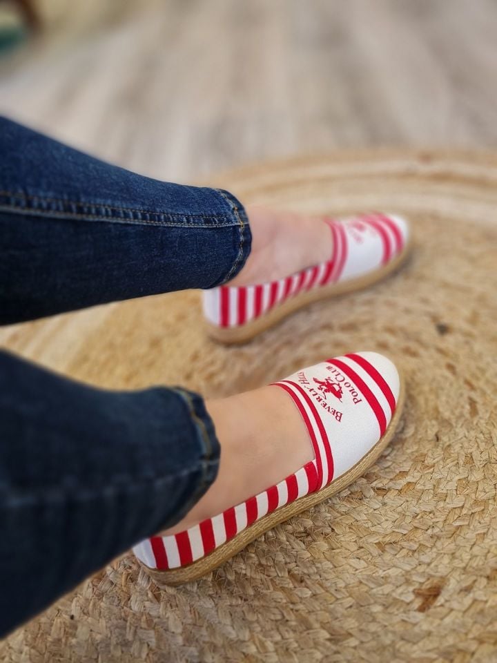Beverly Hills Polo Club | Kadın Keten Espadril PO 10210 Kırmızı