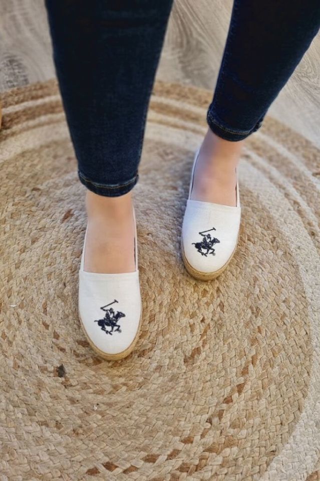 Beverly Hills Polo Club | Kadın Keten Espadril PO 10212 Beyaz